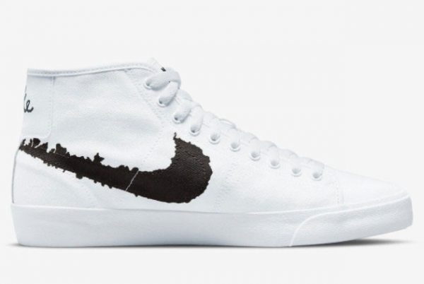 Cheap Nike SB Blazer Court Mid White Black 2022 For Sale DM8553-100-1