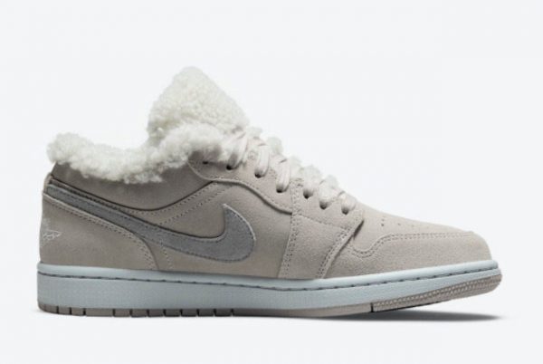 Cheap Air Jordan 1 Low Sherpa Fleece College Grey Particle Grey-Neutral Grey-White 2022 For Sale DO0750-002-1